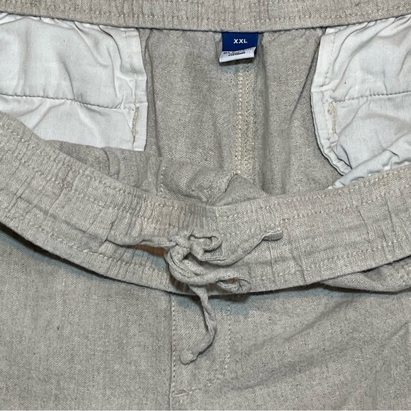 Old Navy Linen Blend Joggers Pants Mens Size XXL Beige Lightweight Drawstring - Picture 7 of 12